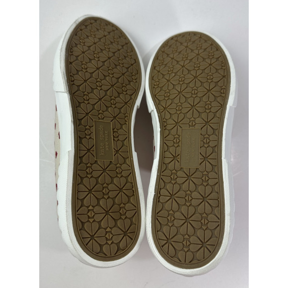 Kate Spade New York Vale Sneakers Red Heart Embroidered Canvas Shoes EUC Size 9 - Picture 13 of 15